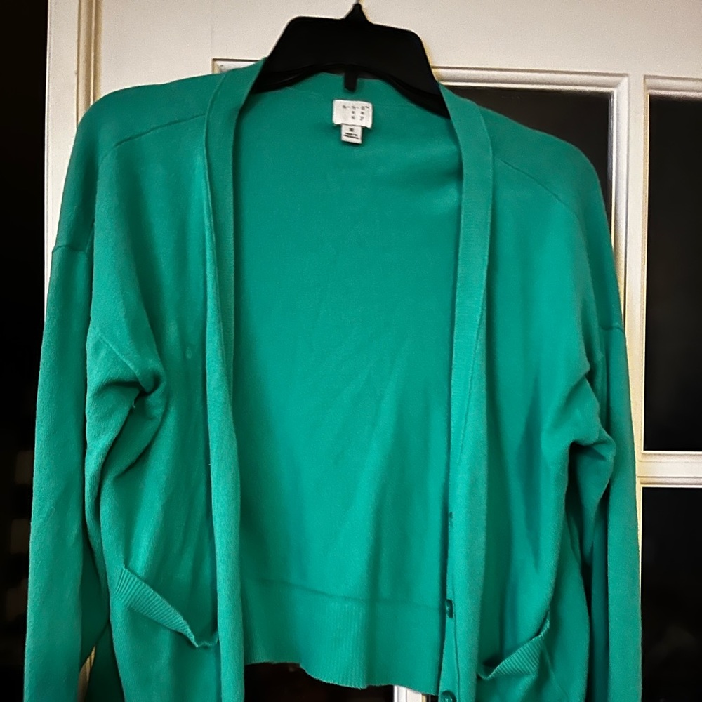 Green cardigan